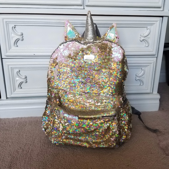 Justice Girls Flip Sequin Unicorn Backpack - Picture 1 of 8